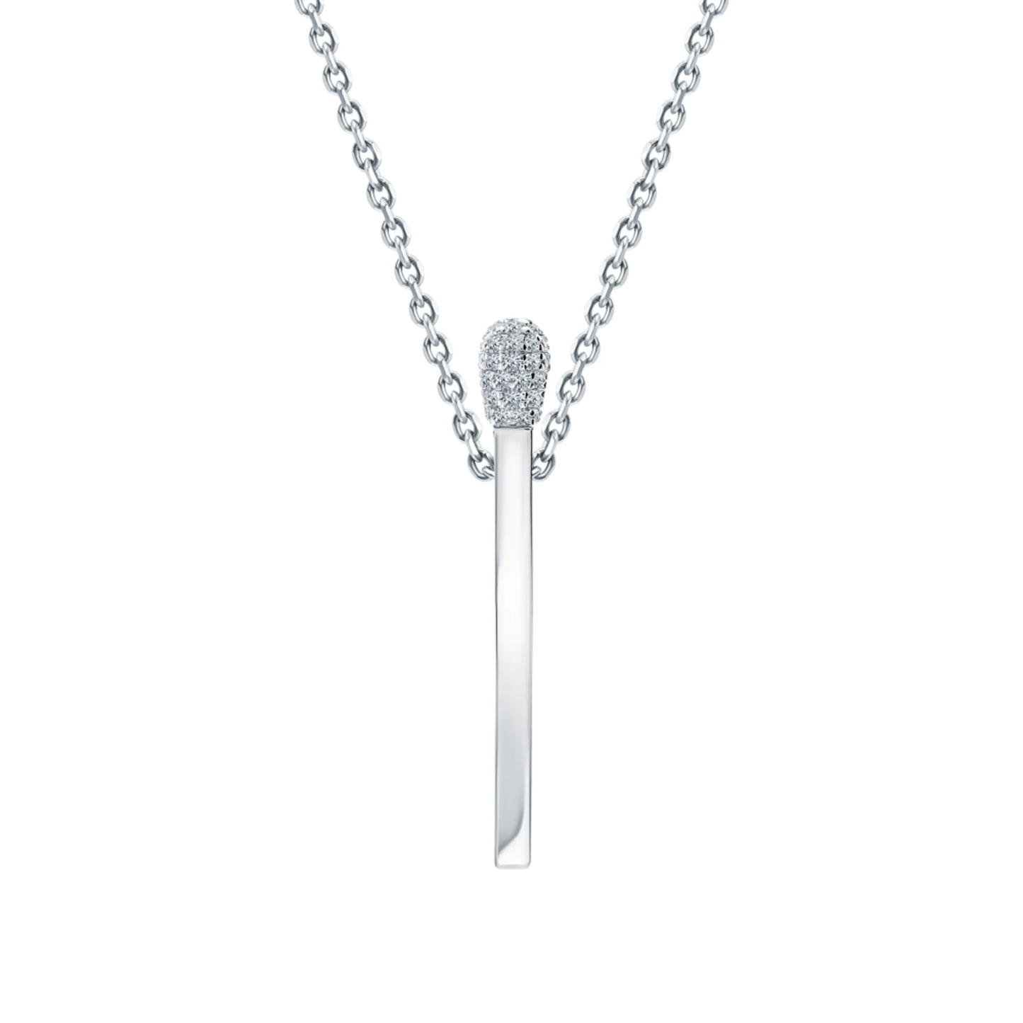 Fire Matchstick Charm Necklace Cushionblue