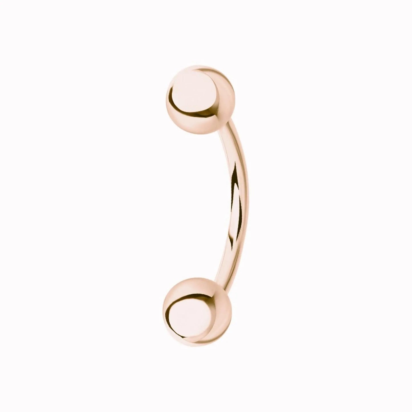 14k Gold Plain Ball Eyebrow Piercing | Curved Internal Barbell | Rook Banana Navel Body Jewelry Gift for Women. Cushionblue