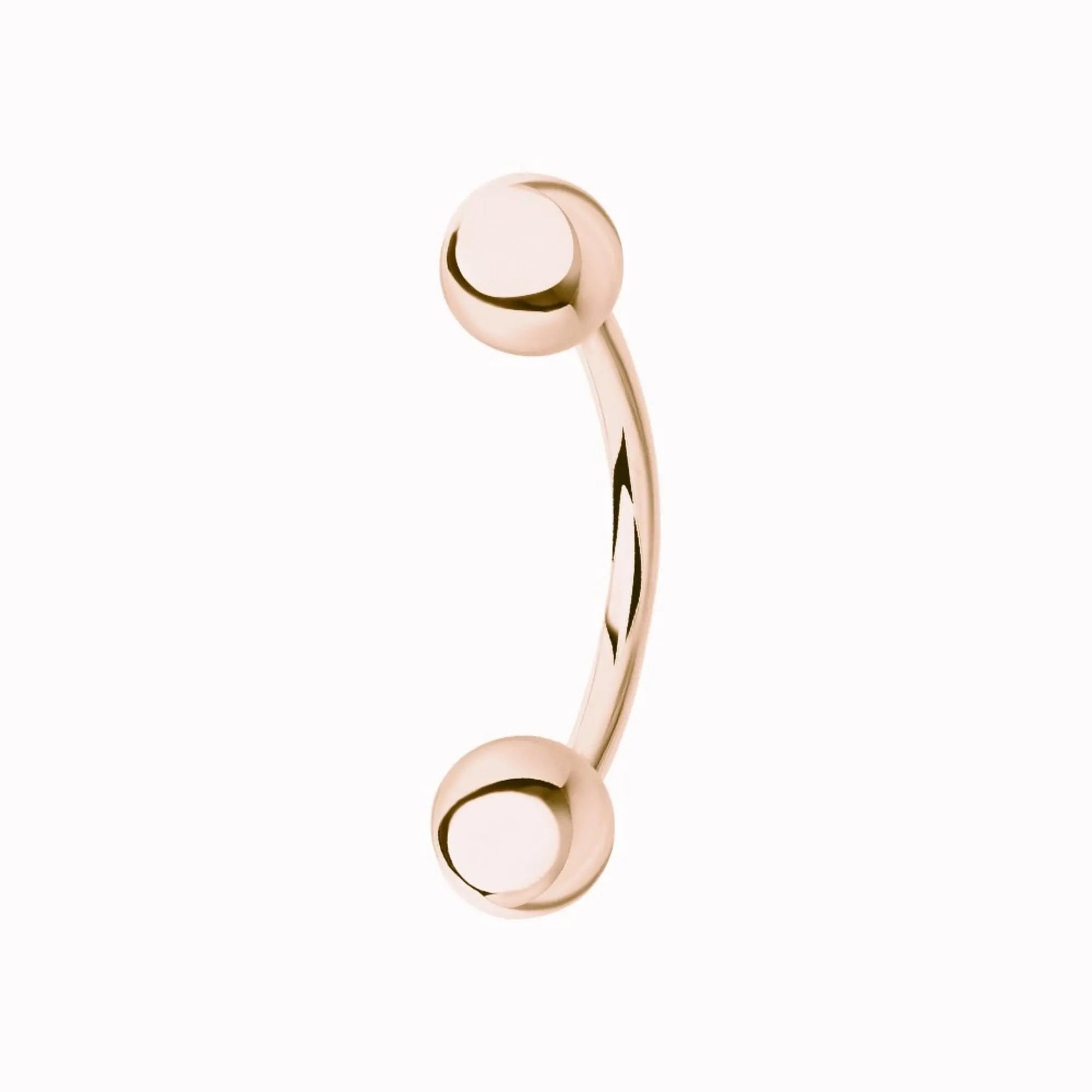 14k Gold Plain Ball Eyebrow Piercing | Curved Internal Barbell | Rook Banana Navel Body Jewelry Gift for Women. Cushionblue