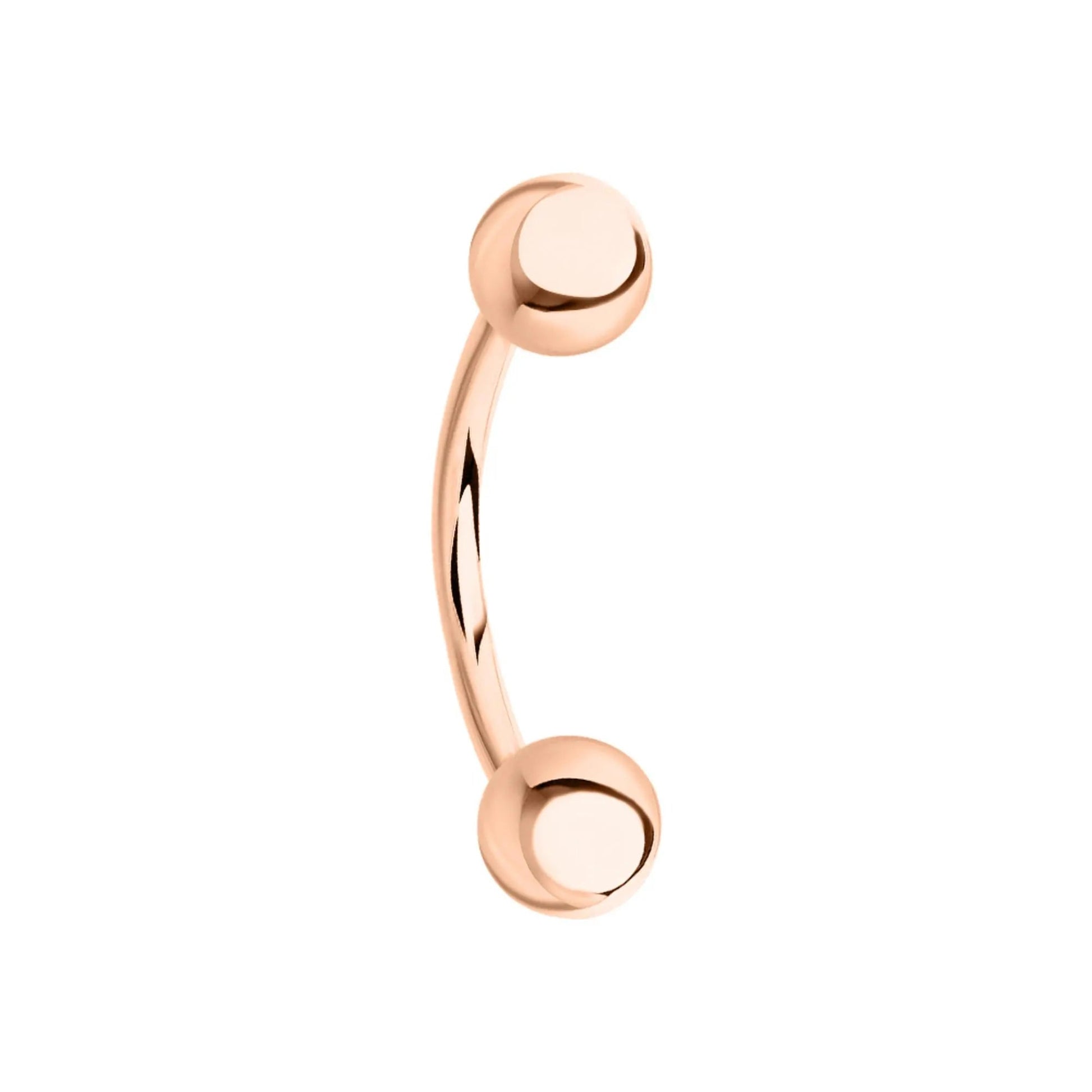 14k Gold Plain Ball Eyebrow Piercing | Curved Internal Barbell | Rook Banana Navel Body Jewelry Gift for Women. Cushionblue