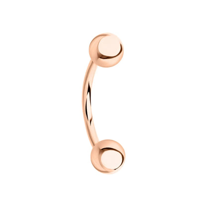 14k Gold Plain Ball Eyebrow Piercing | Curved Internal Barbell | Rook Banana Navel Body Jewelry Gift for Women. Cushionblue