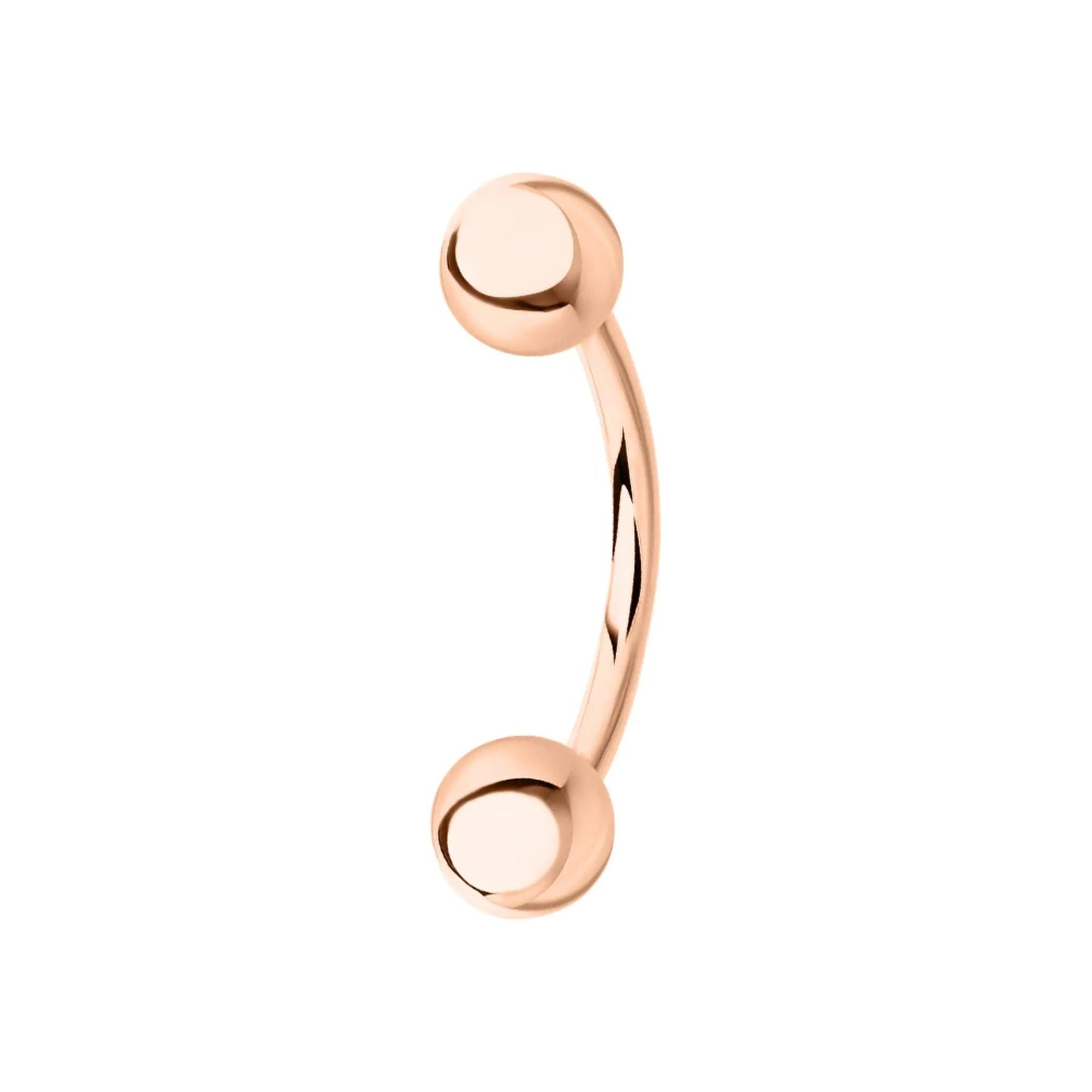 14k Gold Plain Ball Eyebrow Piercing | Curved Internal Barbell | Rook Banana Navel Body Jewelry Gift for Women. Cushionblue
