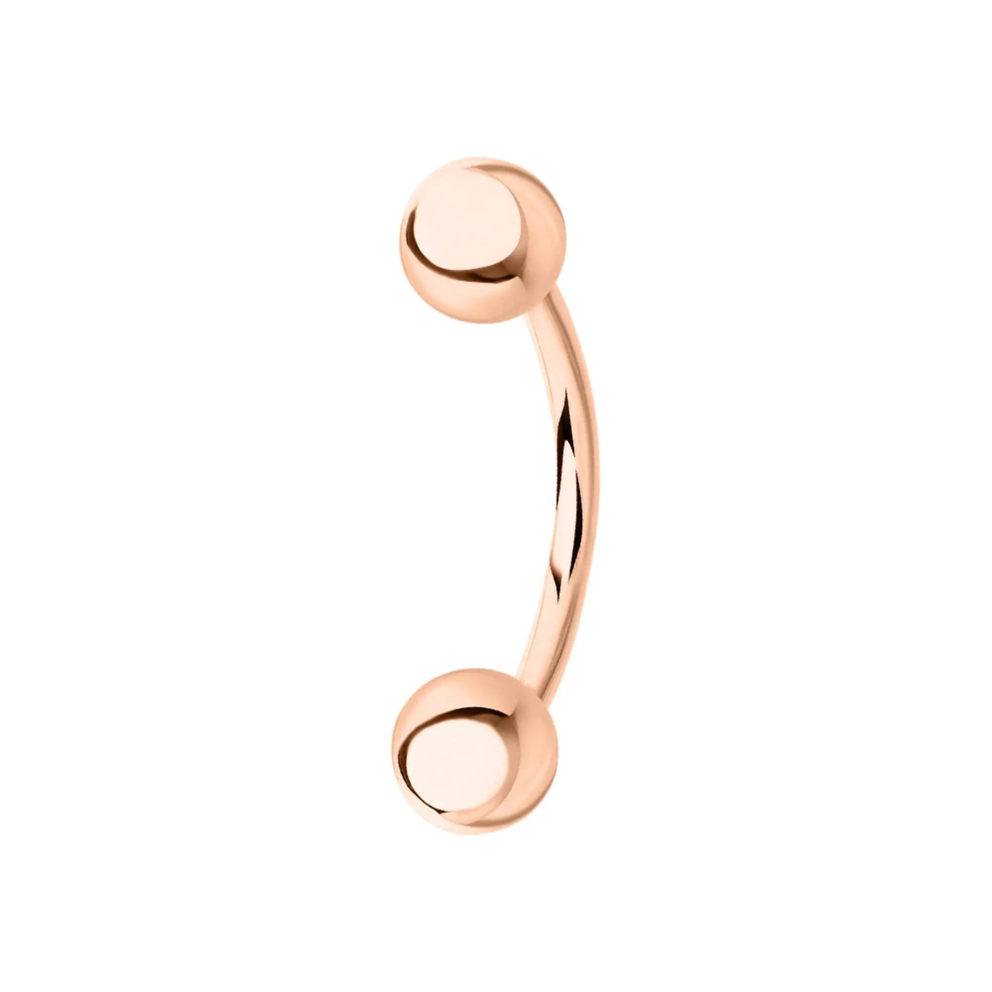 14k Gold Plain Ball Eyebrow Piercing | Curved Internal Barbell | Rook Banana Navel Body Jewelry Gift for Women. Cushionblue