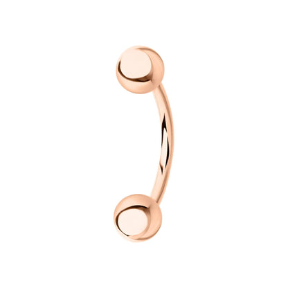 14k Gold Plain Ball Eyebrow Piercing | Curved Internal Barbell | Rook Banana Navel Body Jewelry Gift for Women. Cushionblue