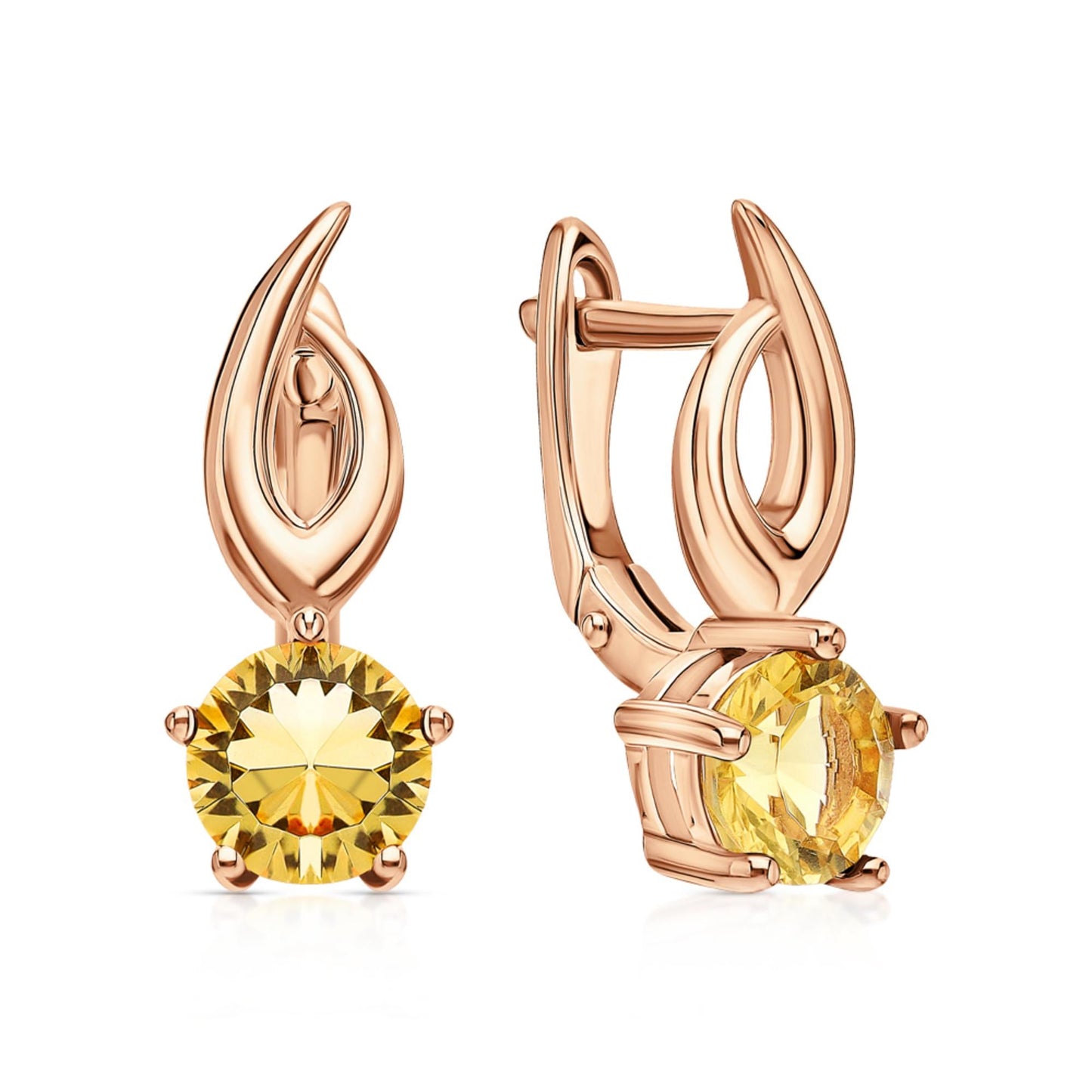 14K Gold Sky Blue Topaz Dangle Earrings | Round Solitaire Gemstone Drop Hoops | Gift for Women. Cushionblue