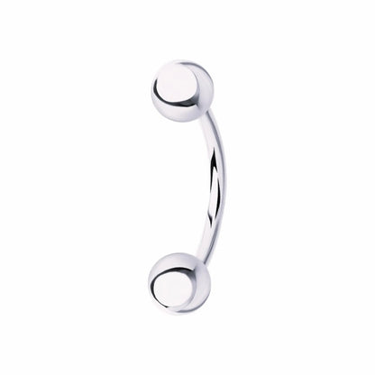 14k Gold Plain Ball Eyebrow Piercing | Curved Internal Barbell | Rook Banana Navel Body Jewelry Gift for Women. Cushionblue