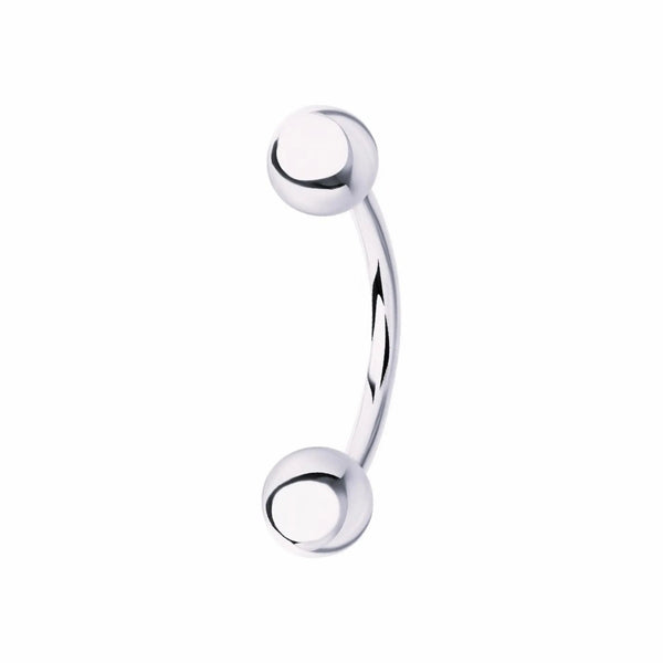 14k Gold Plain Ball Eyebrow Piercing | Curved Internal Barbell | Rook Banana Navel Body Jewelry Gift for Women. Cushionblue