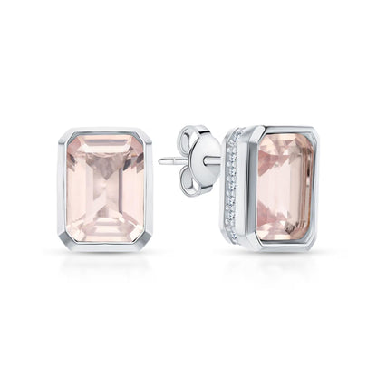 14K Gold Emerald Cut Garnet Stud Earrings | Dainty Red Gemstone Jewelry | Handmade January Birthstone Gift for Her. Cushionblue