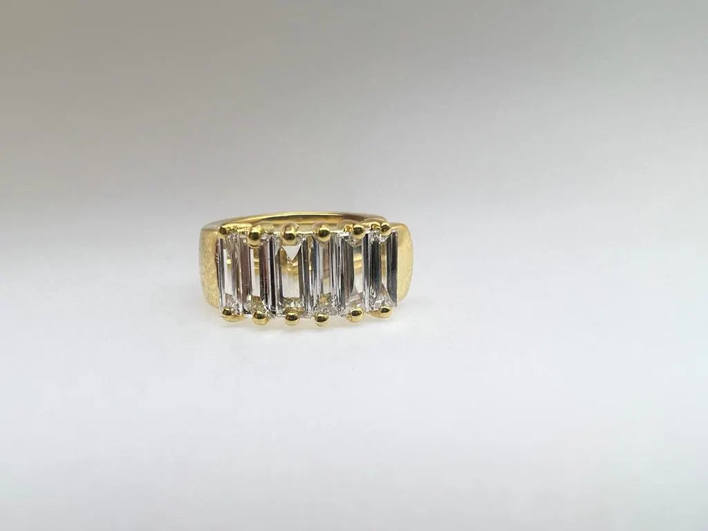 14k Gold Baguette Diamond Ear Cuff | Cartilage Helix Wrap Earring | No Piercing Conch Cuff Gift for Women. Cushionblue