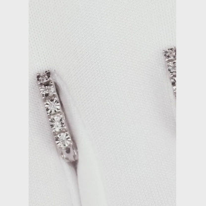 White Gold Latch back earrings with diamonds(0.05ct)