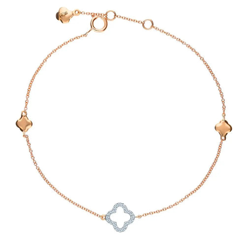 Rose Gold Tennis Bracelets in 10K (0.06tcw) - cushionblue