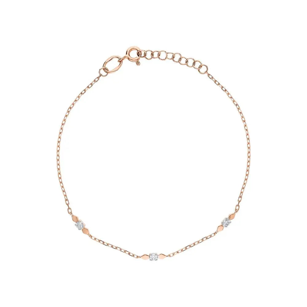 Rose White Gold Tennis Bracelets in 10K (0.18tcw) - cushionblue