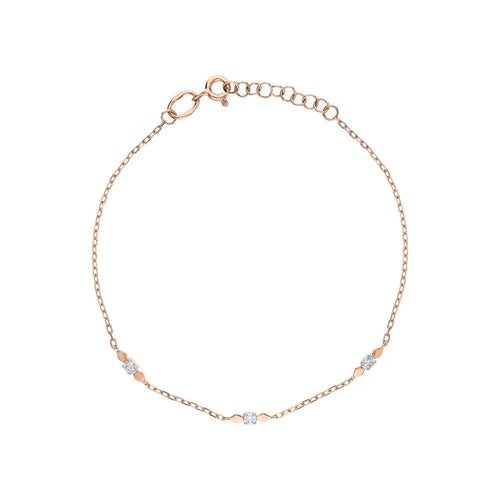 Rose White Gold Tennis Bracelets in 10K (0.18tcw) - cushionblue