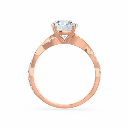 Petite Twist Rose Gold Diamond Engagement Ring - cushionblue