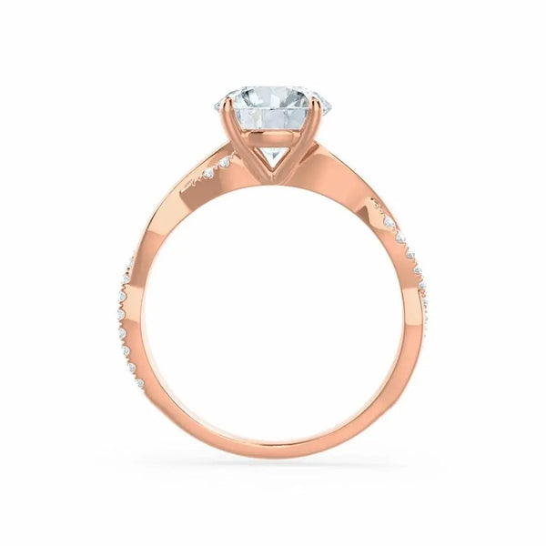 Petite Twist Rose Gold Diamond Engagement Ring - cushionblue