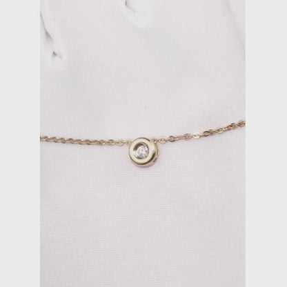 Yellow Gold Round pendant necklace with diamonds