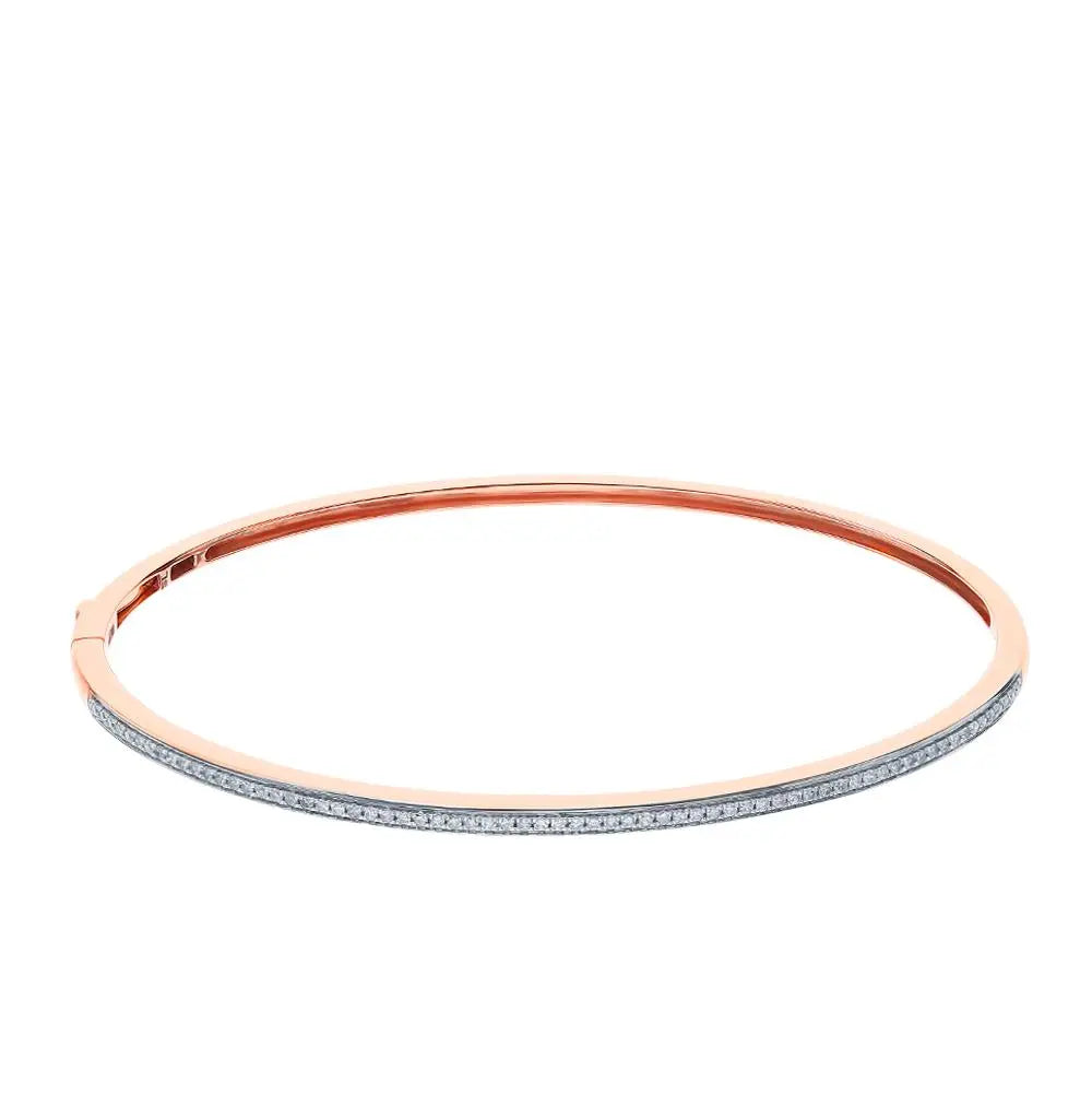 Rose Gold Bangle Bracelets in 10K (0.36tcw) - cushionblue