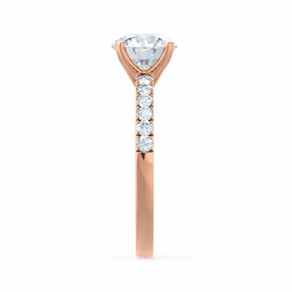 Scalloped Pavé Rose Gold Diamond Engagement Ring - cushionblue