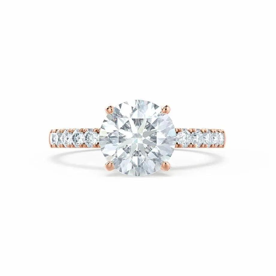 Scalloped Pavé Rose Gold Diamond Engagement Ring - cushionblue