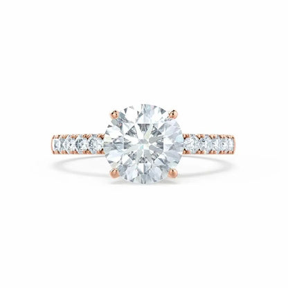 Scalloped Pavé Rose Gold Diamond Engagement Ring - cushionblue