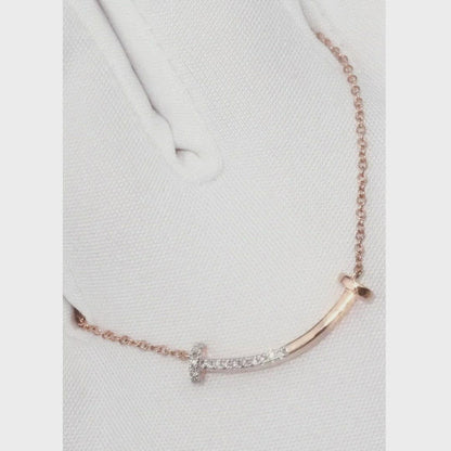 Two Tone Gold Necklace with diamonds