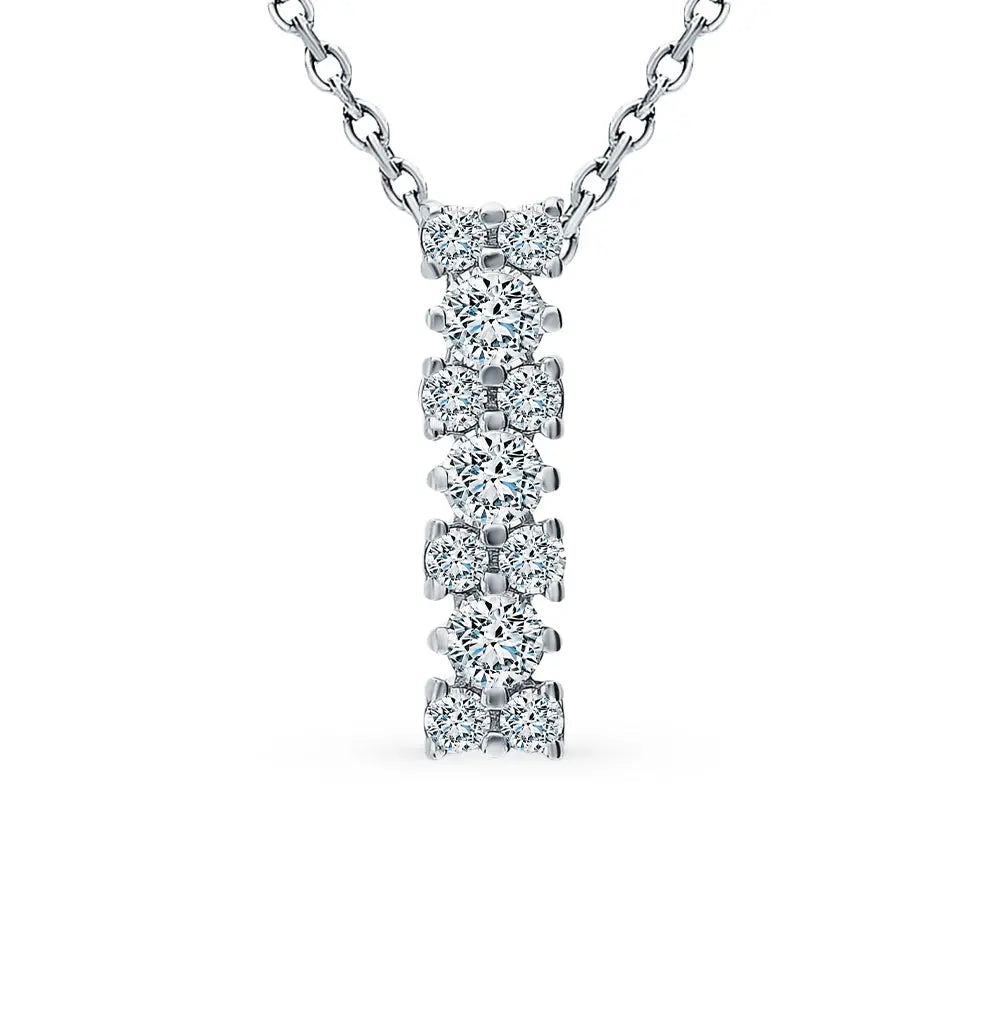 White Gold pendant necklace with diamond - cushionblue