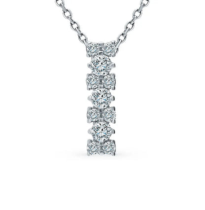 White Gold pendant necklace with diamond - cushionblue