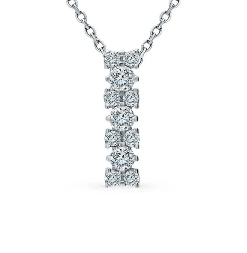 White Gold pendant necklace with diamond - cushionblue