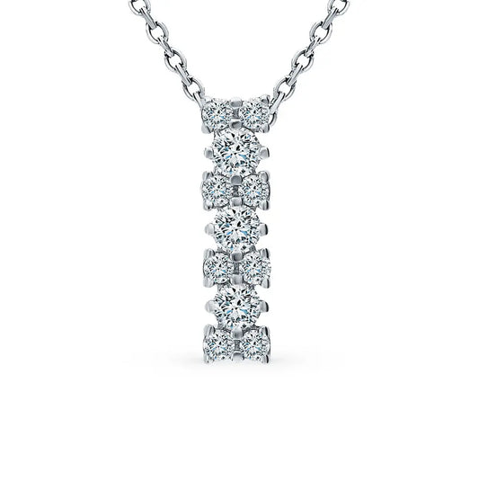 White Gold pendant necklace with diamond - cushionblue