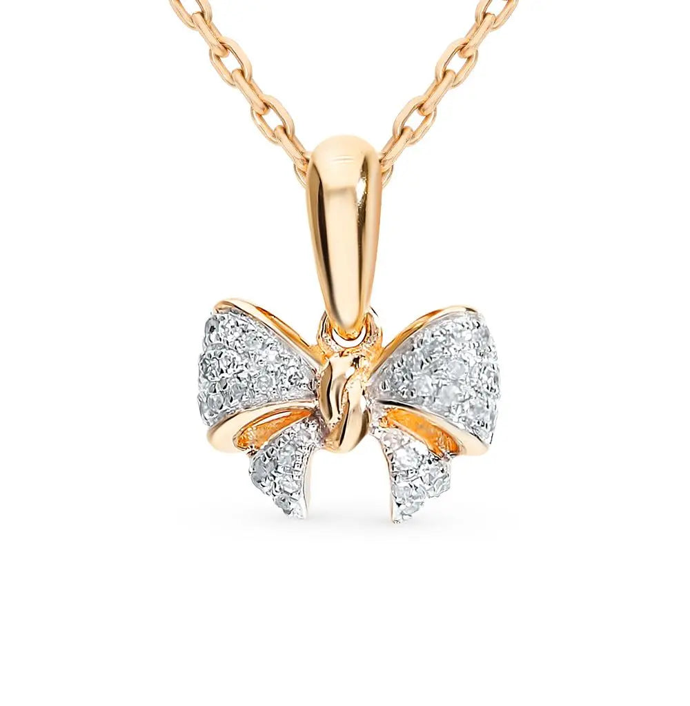 Diamond with Rose Gold Unique pendant necklace - cushionblue