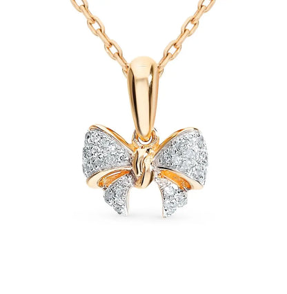 Diamond with Rose Gold Unique pendant necklace - cushionblue