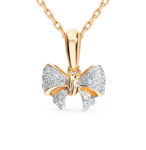 Diamond with Rose Gold Unique pendant necklace - cushionblue