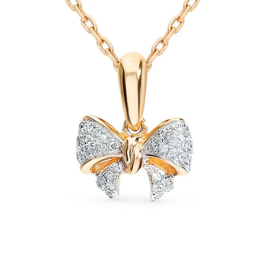 Diamond with Rose Gold Unique pendant necklace - cushionblue