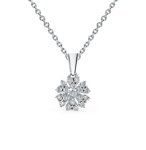 Diamonds with White Gold Star pendant necklace - cushionblue