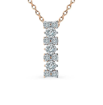 Diamond with Rose Gold pendant necklace - cushionblue