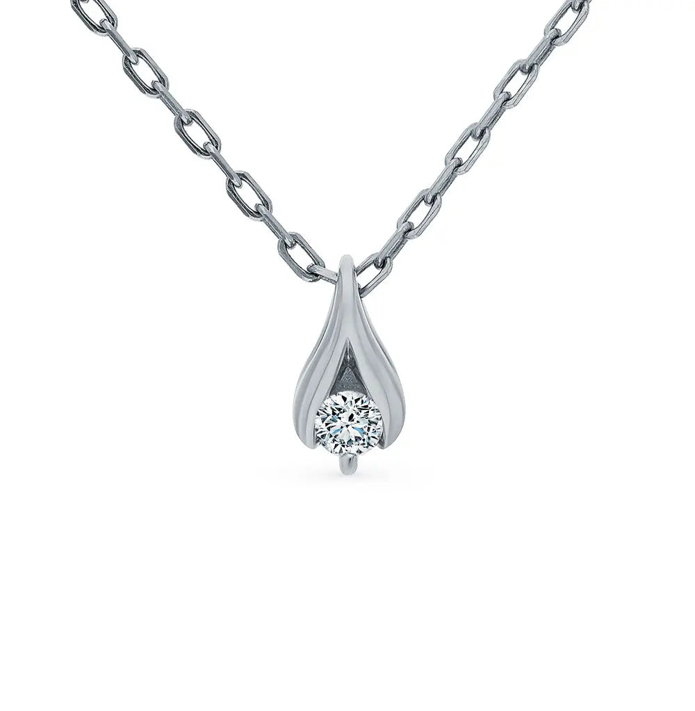 White Gold pendant necklace Diamonds - cushionblue