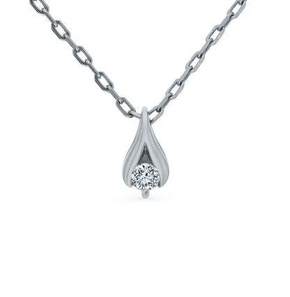 White Gold pendant necklace Diamonds - cushionblue