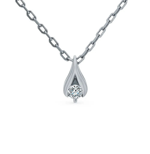 White Gold pendant necklace Diamonds - cushionblue