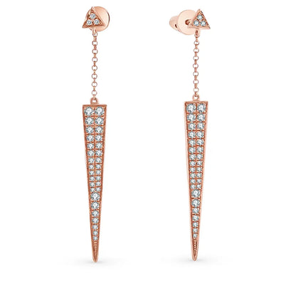 Rose Gold Unique design Studs with screws earrings with diamonds(0.21ct, 0.23ct) Cushionblue