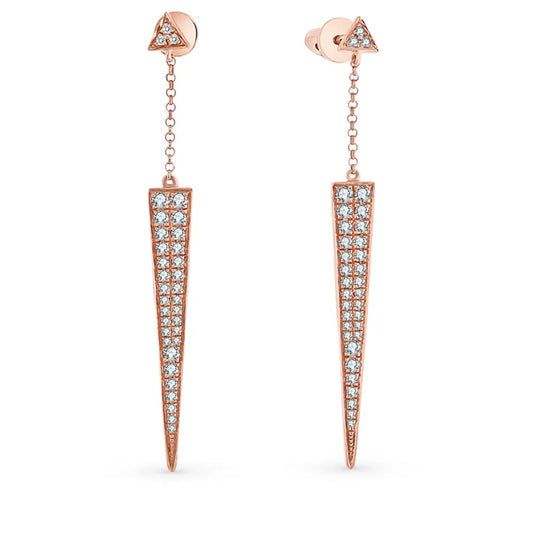 Rose Gold Unique design Studs with screws earrings with diamonds(0.21ct, 0.23ct) Cushionblue