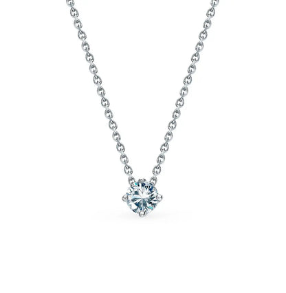 Single Diamond White Gold necklace Diamond - cushionblue