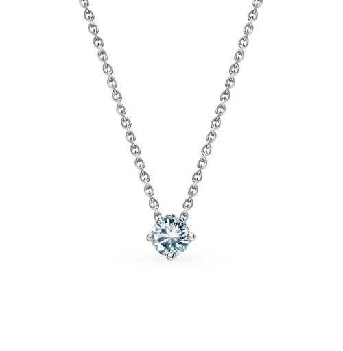 Single Diamond White Gold necklace Diamond - cushionblue