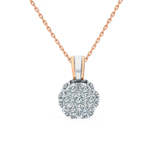 Rose Gold pendant necklace with diamonds - cushionblue