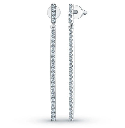 White Gold Studs with screws earrings with diamonds(0.16ct) Cushionblue