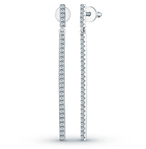 White Gold Studs with screws earrings with diamonds(0.16ct) Cushionblue