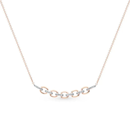 Rose Gold Chain Design necklace with diamonds - cushionblue