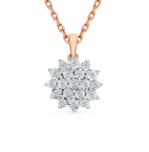 Diamonds With Rose Gold pendant necklace - cushionblue