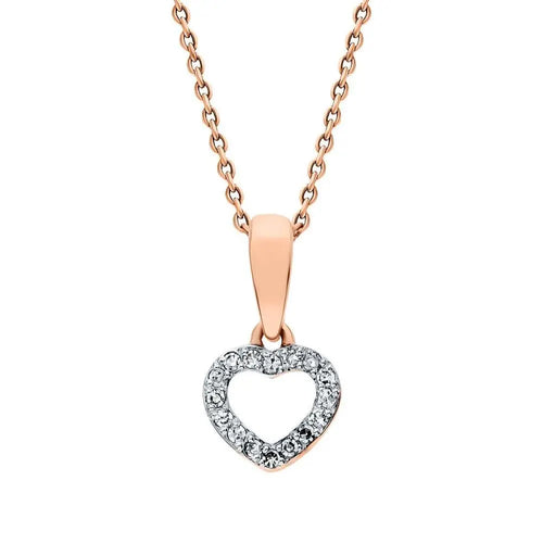 Heart shape diamonds pendant necklace - cushionblue