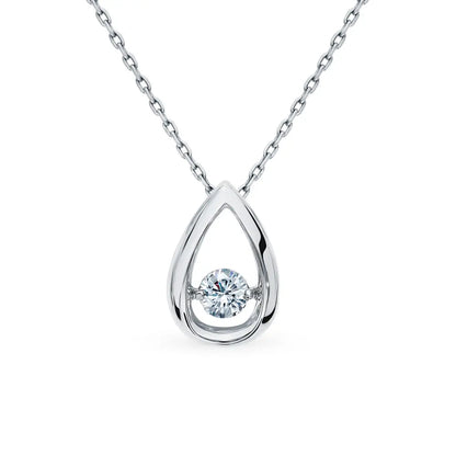Round White Gold pendant necklace With diamond - cushionblue