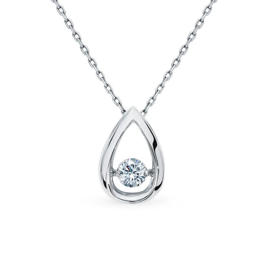 Round White Gold pendant necklace With diamond - cushionblue